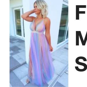 NWT Maxi multicolored dress